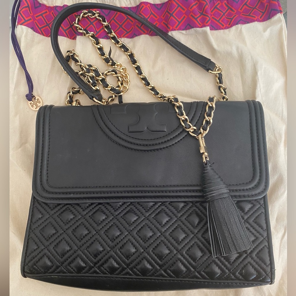 SOLD - Tory Burch Fleming Quilted Leather Convertible Shoulder & Crossbody Bag